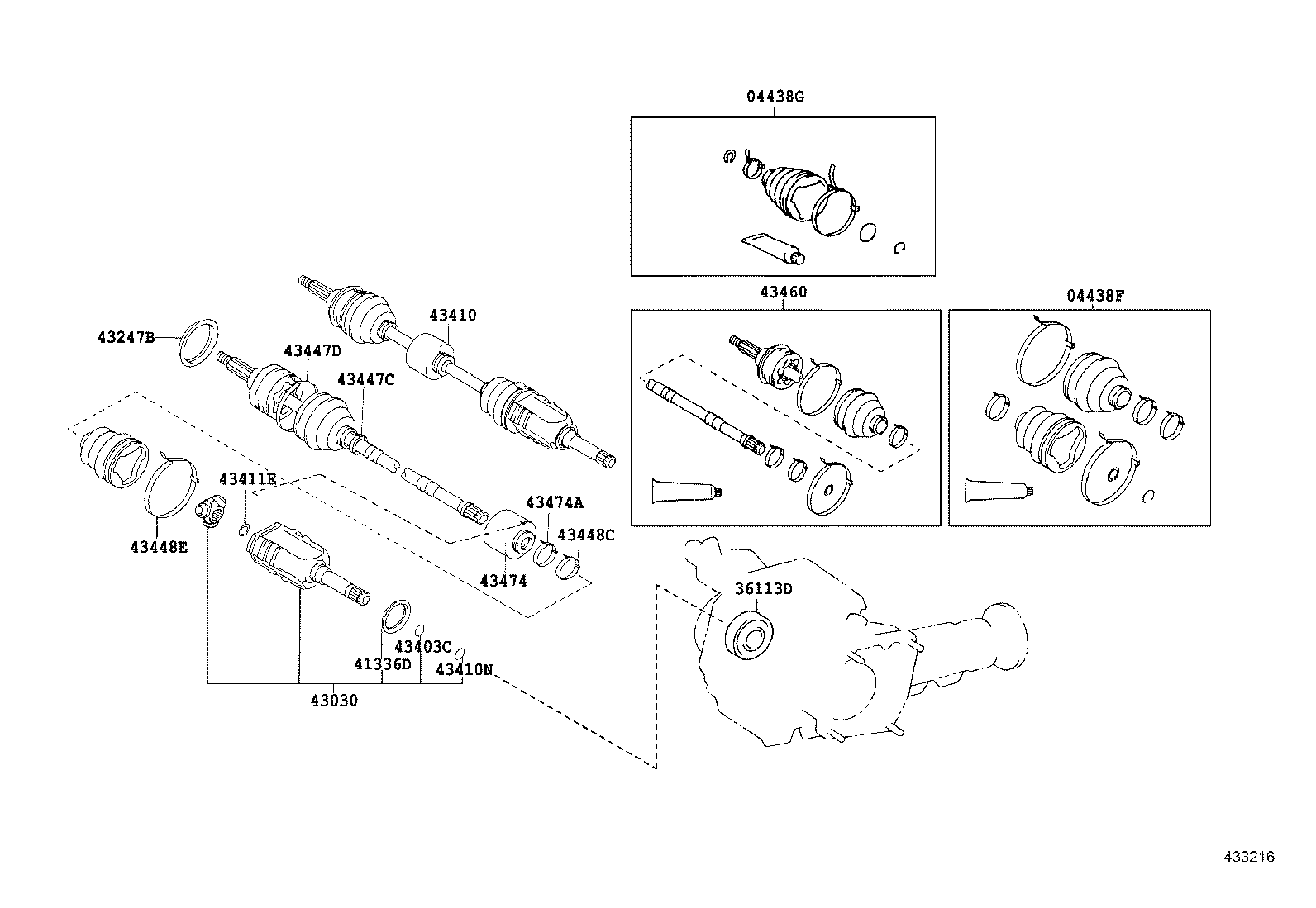 43410-32204 SHAFT ASSY, FRONT DRIVE, RH product image