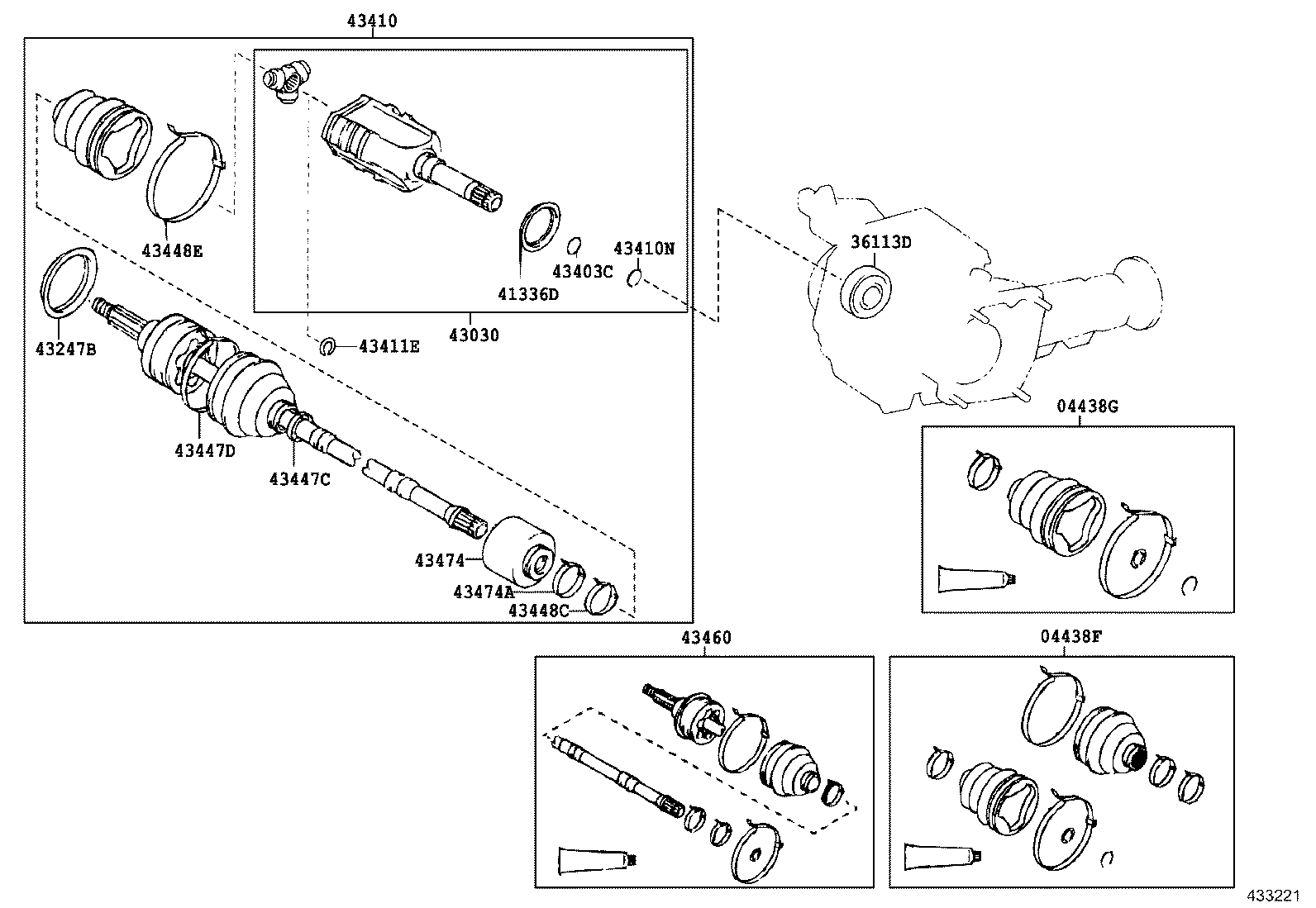 43410-20253 SHAFT ASSY, FRONT DRIVE, RH product image