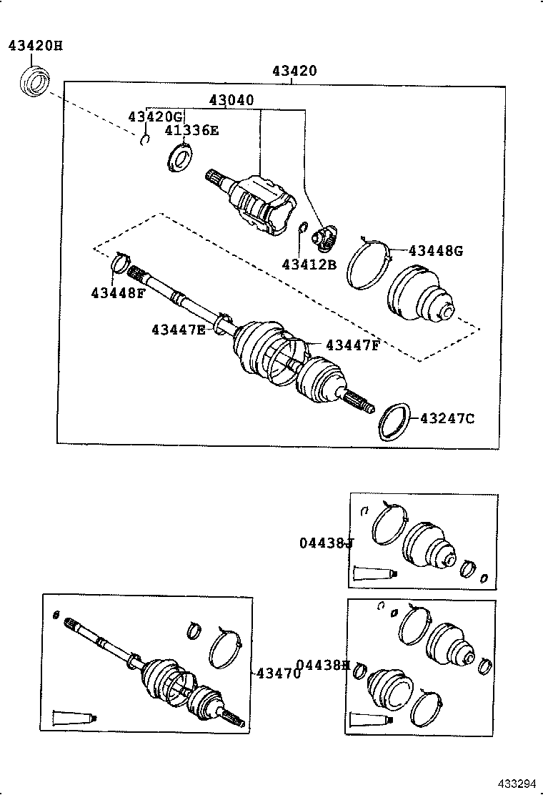 43410-42020 SHAFT ASSY, FRONT DRIVE, RH product image