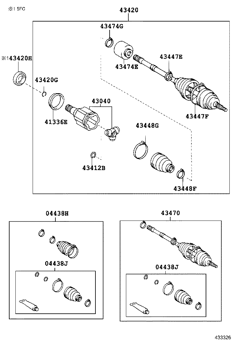 04437-06110 BOOT KIT, FRONT DRIVE SHAFT INBOARD JOINT, RH product image