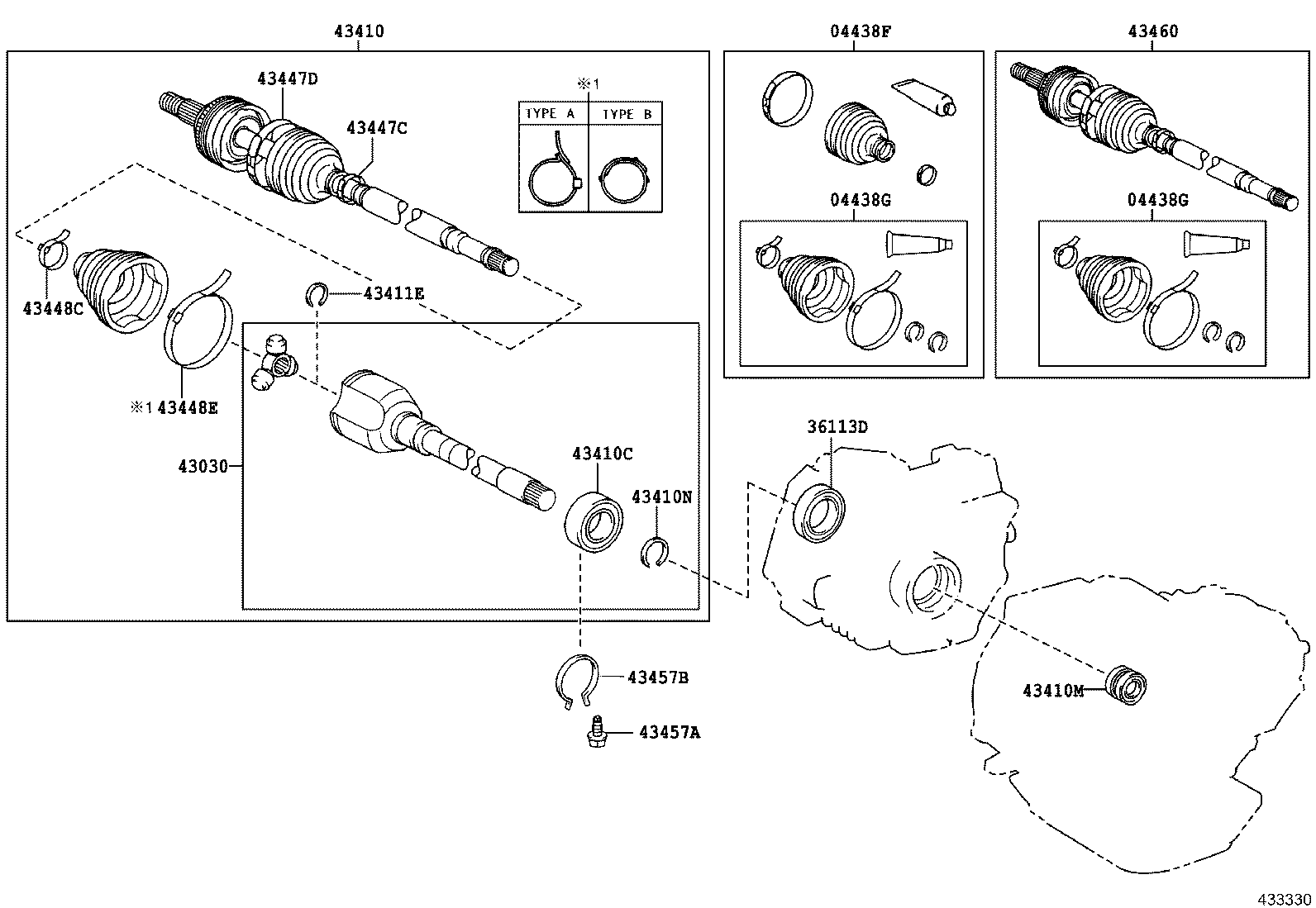04428-20010 BOOT KIT, FRONT DRIVE SHAFT, IN & OUTBOARD, LH product image
