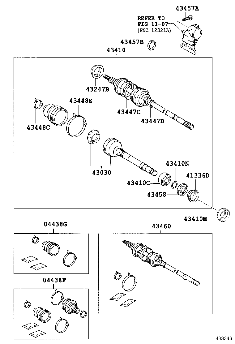 04438-06070 BOOT KIT, FRONT DRIVE SHAFT INBOARD JOINT, RH product image