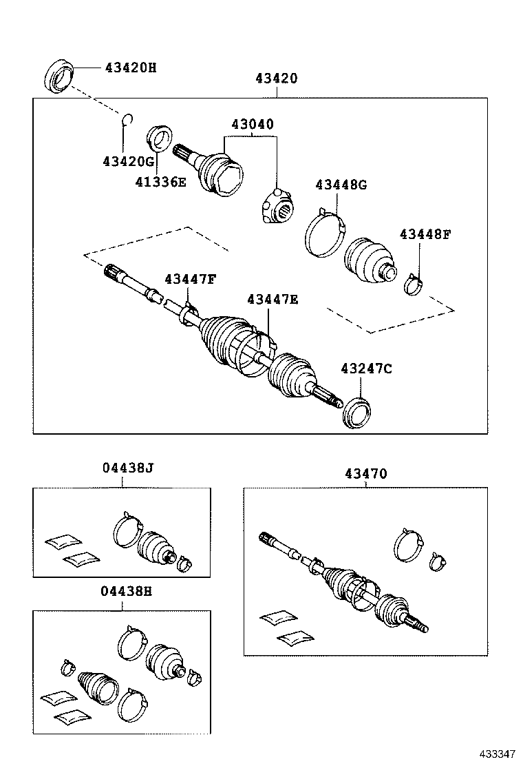 04438-06070 BOOT KIT, FRONT DRIVE SHAFT INBOARD JOINT, RH product image