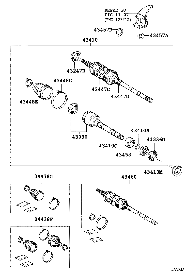 04438-06070 BOOT KIT, FRONT DRIVE SHAFT INBOARD JOINT, RH product image