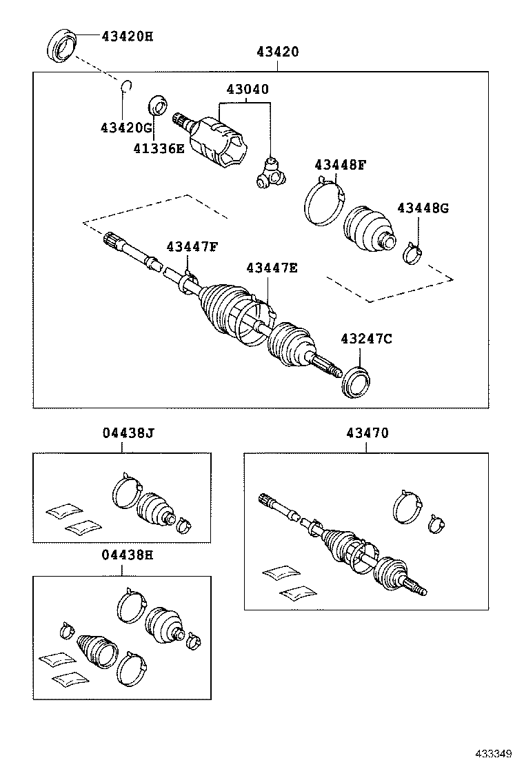 04438-06070 BOOT KIT, FRONT DRIVE SHAFT INBOARD JOINT, RH product image