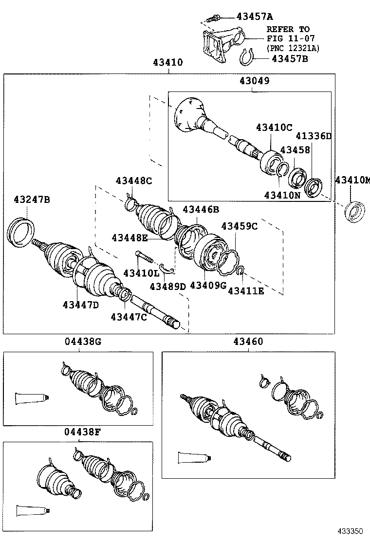 04438-33012 BOOT KIT, FRONT DRIVE SHAFT INBOARD JOINT, RH product image