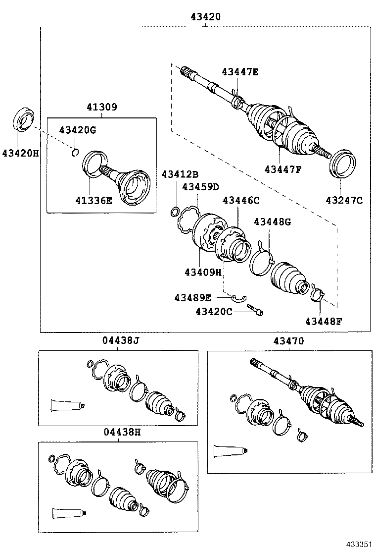 04438-33012 BOOT KIT, FRONT DRIVE SHAFT INBOARD JOINT, RH product image
