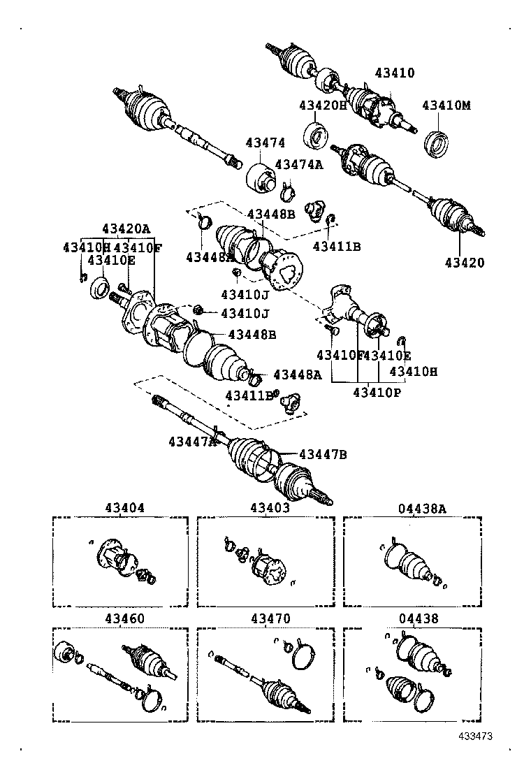43410-10030 SHAFT ASSY, FRONT DRIVE, RH product image