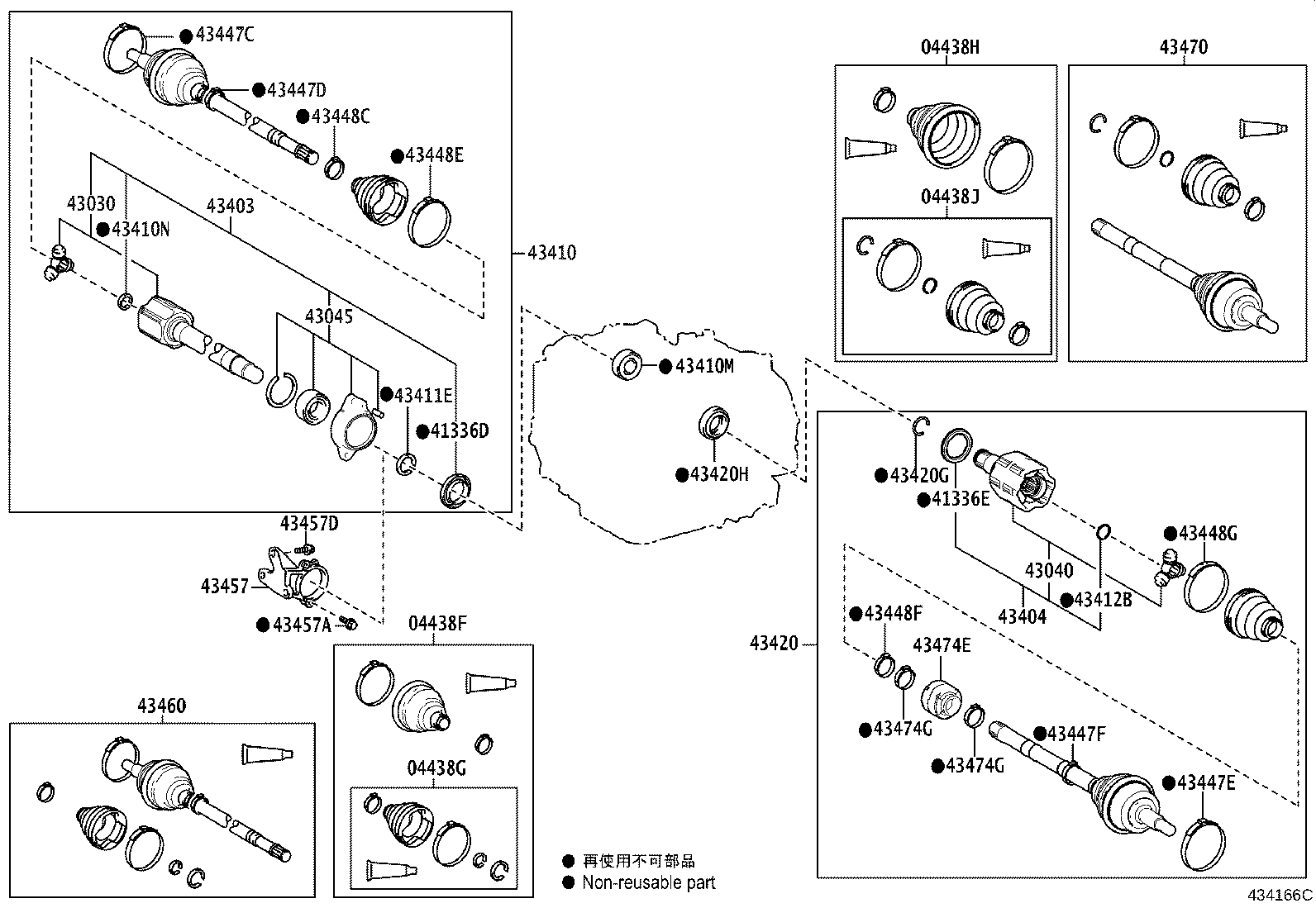 04427-58062 BOOT KIT, FRONT DRIVE SHAFT, IN & OUTBOARD, RH product image