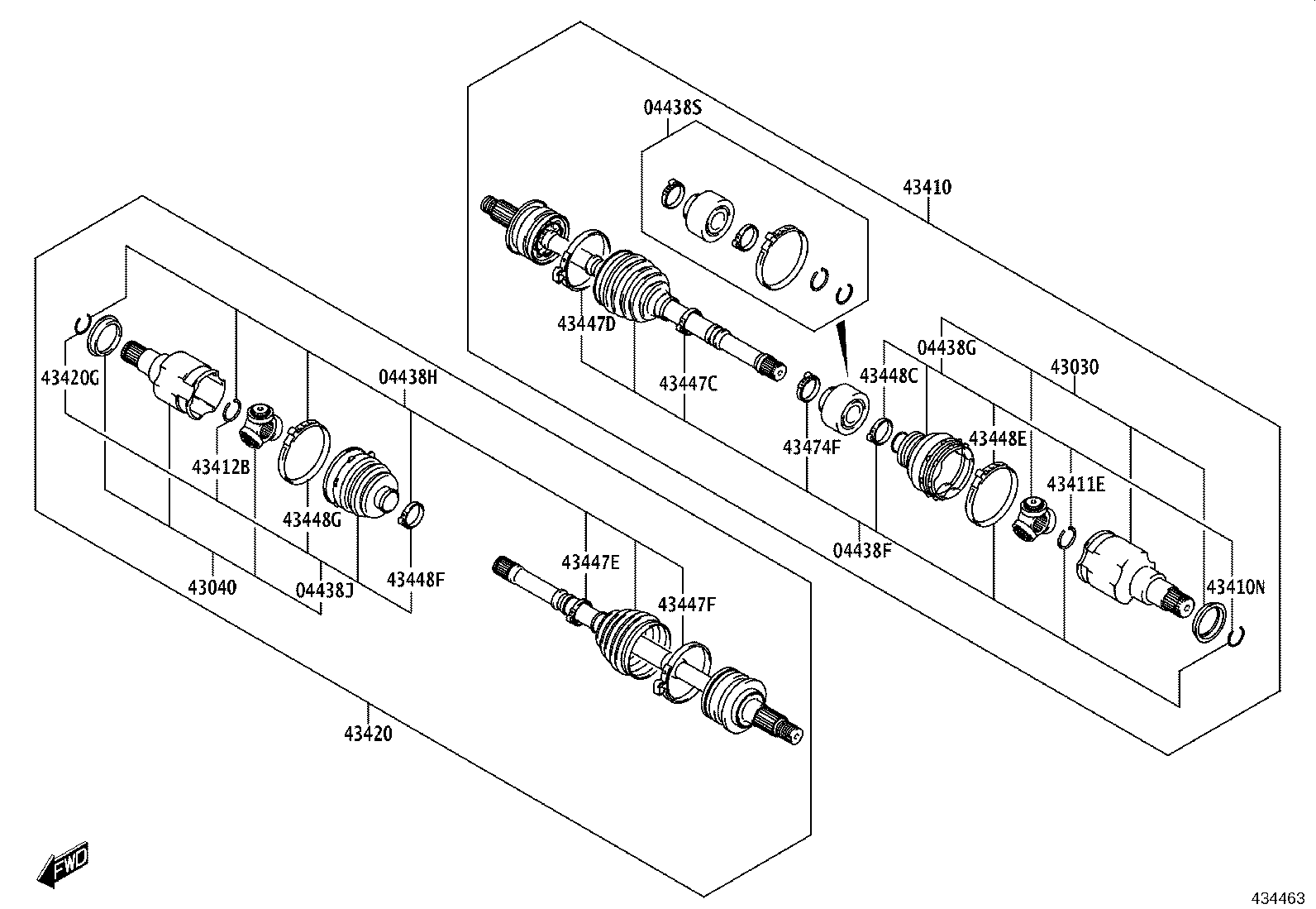 04427-WC003 BOOT KIT, FRONT DRIVE SHAFT, IN & OUTBOARD, RH product image