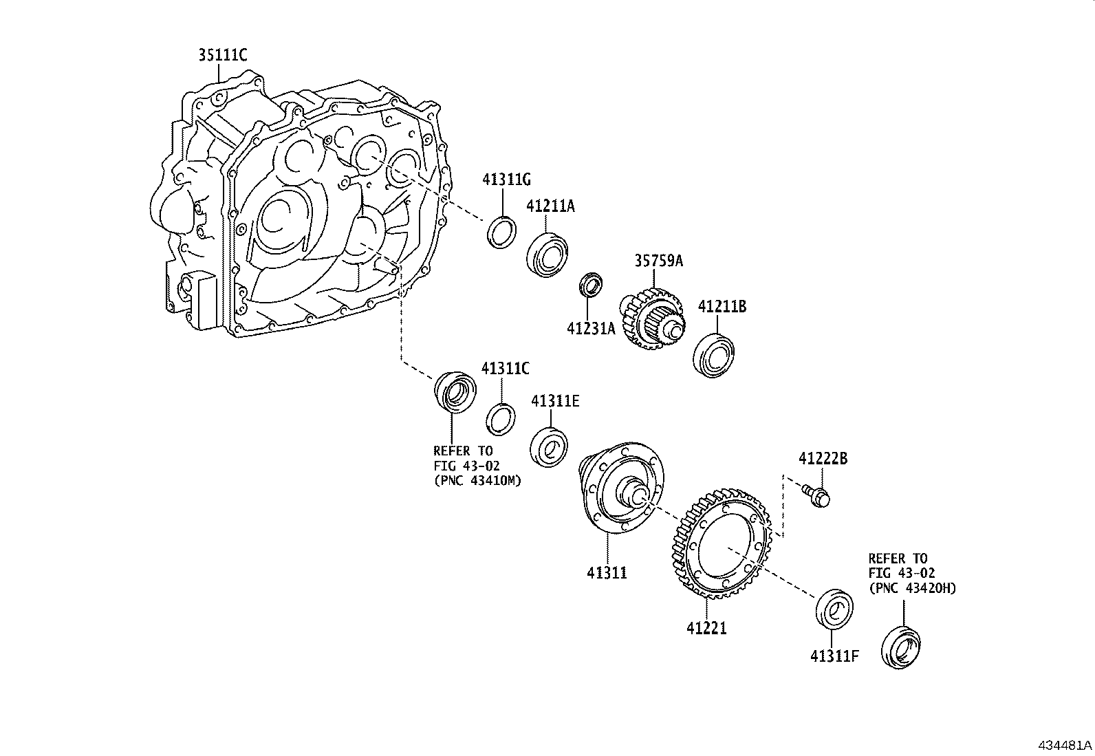 41301-52380 CASE SUB-ASSY, FRONT DIFFERENTIAL, NO.1 product image
