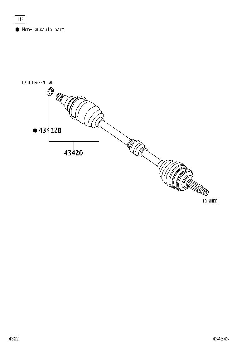 43420-BZ141 SHAFT ASSY, FRONT DRIVE, LH product image