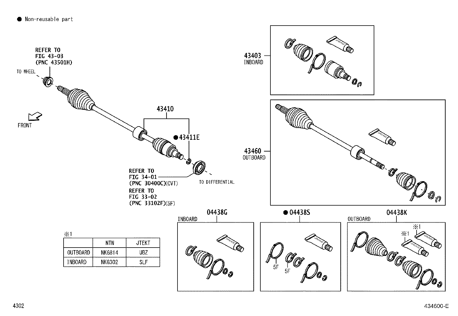 04437-BZ061 BOOT KIT, FRONT DRIVE SHAFT INBOARD JOINT, RH product image