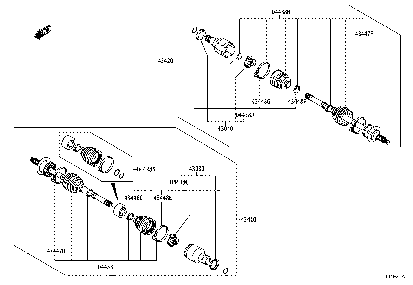 04427-WC015 BOOT KIT, FRONT DRIVE SHAFT, IN & OUTBOARD, RH product image