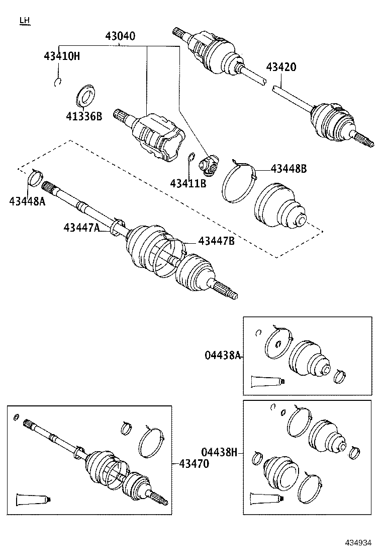 04438-32110 BOOT KIT, FRONT DRIVE SHAFT INBOARD JOINT product image