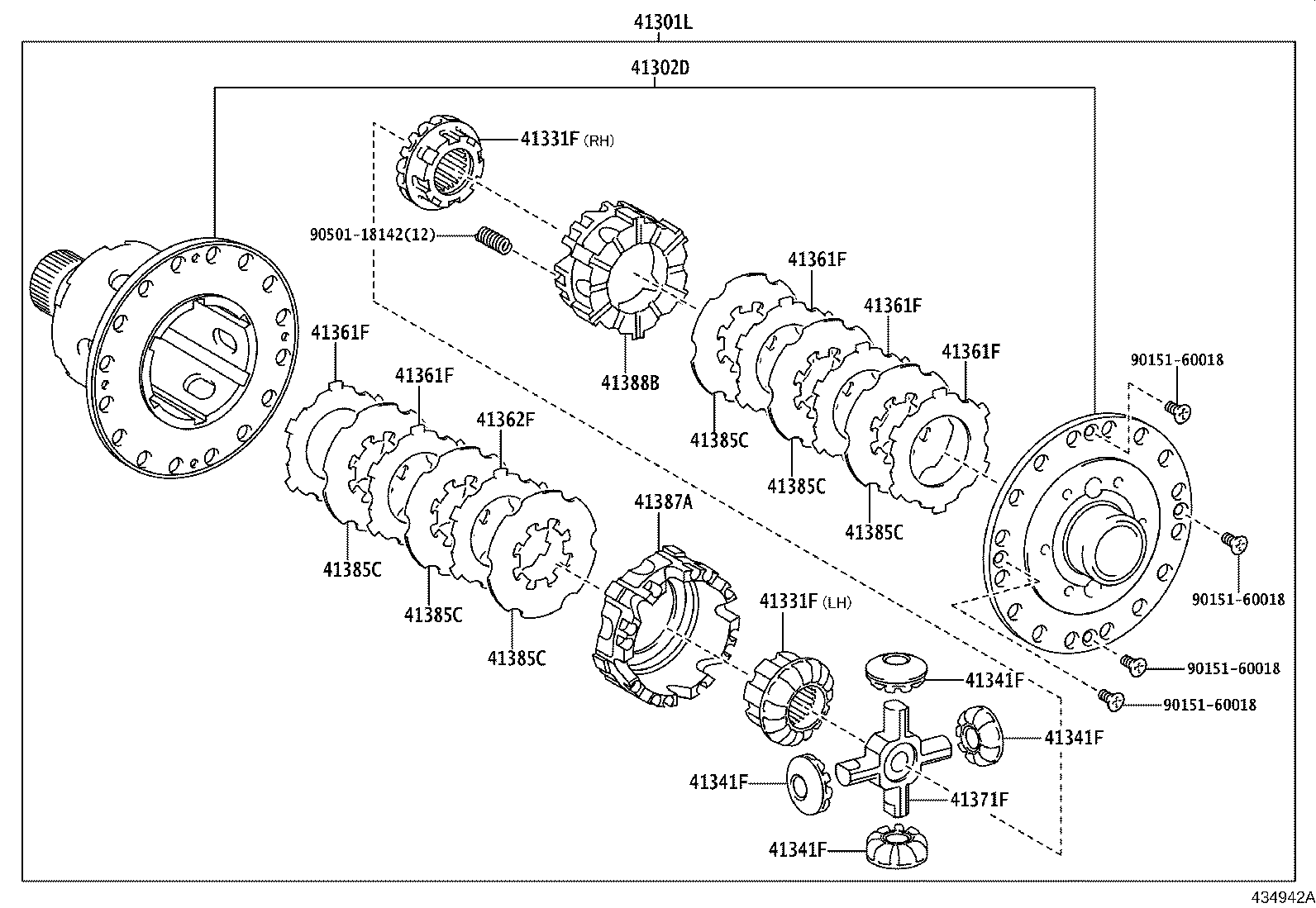 41301-52380 CASE SUB-ASSY, FRONT DIFFERENTIAL, NO.1 product image