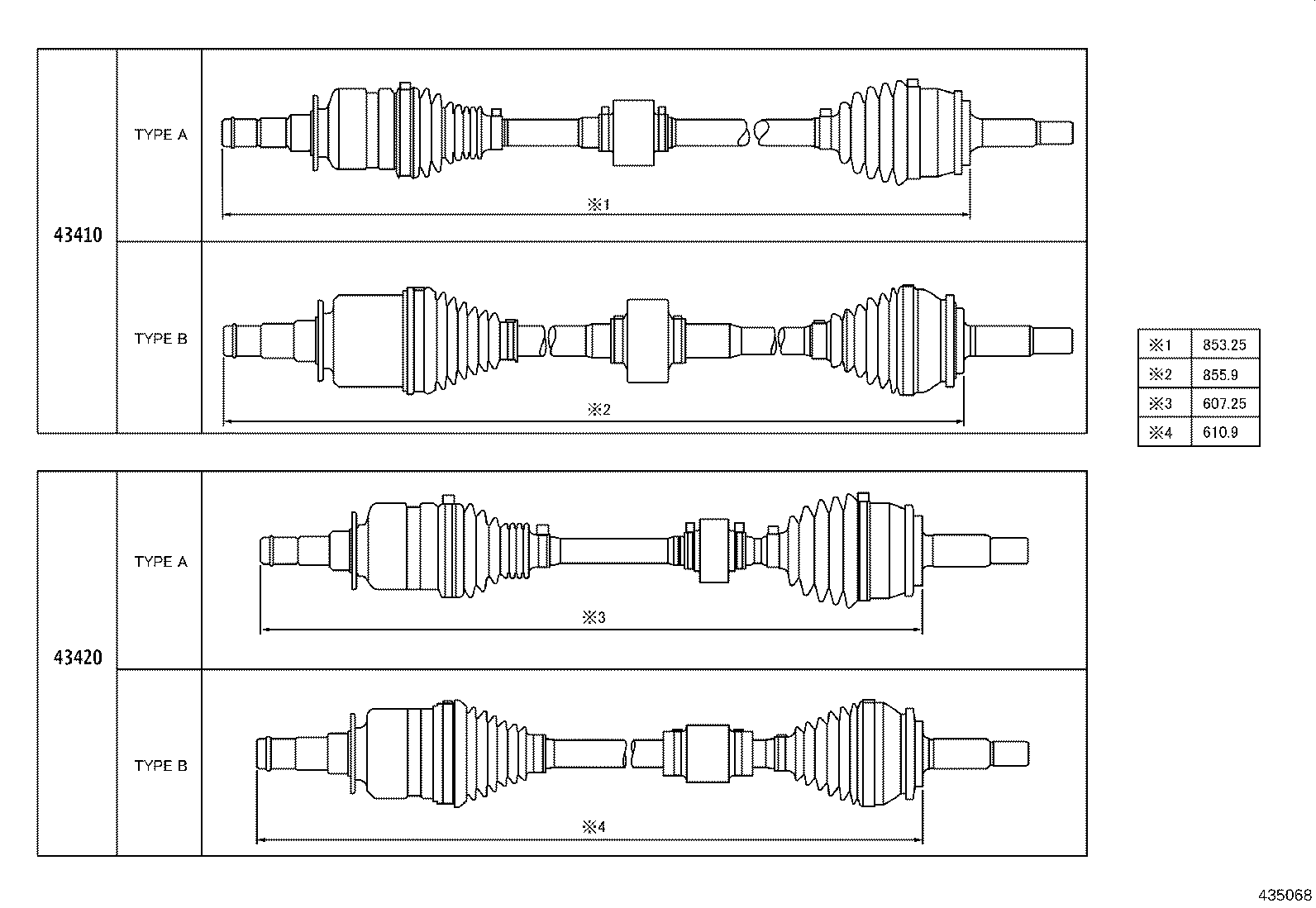 04427-02780 BOOT KIT, FRONT DRIVE SHAFT, IN & OUTBOARD, RH product image