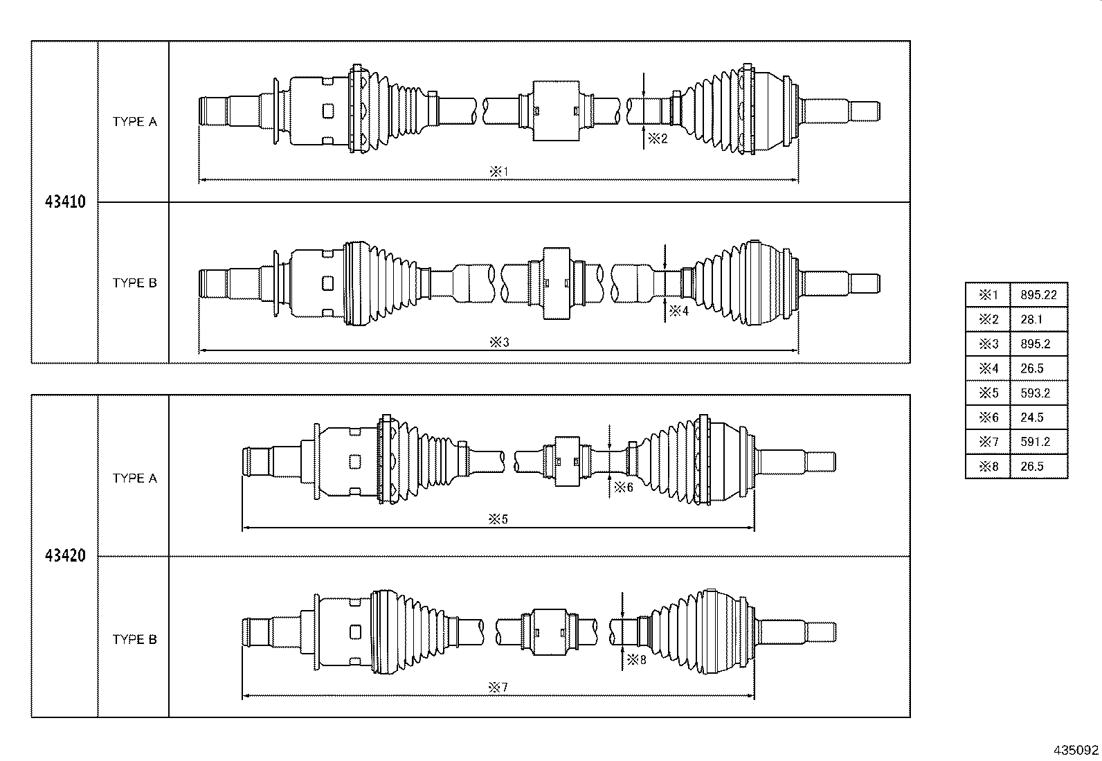 04427-02B70 BOOT KIT, FRONT DRIVE SHAFT, IN & OUTBOARD, RH product image