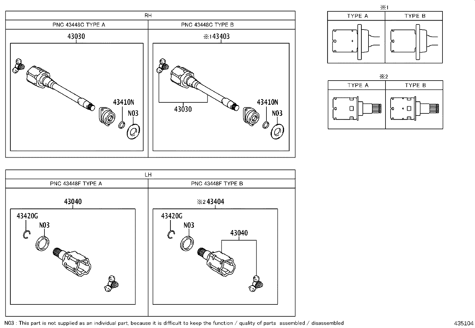 04437-02860 BOOT KIT, FRONT DRIVE SHAFT INBOARD JOINT, RH product image