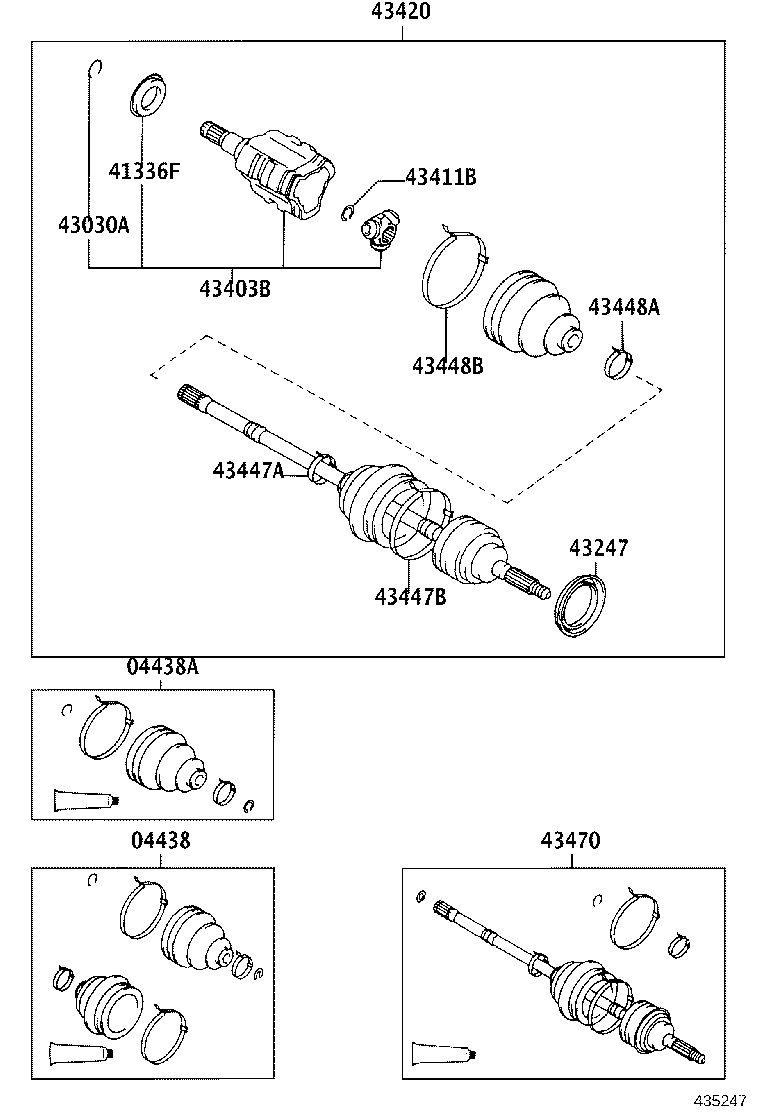 04438-16070 BOOT KIT, FRONT DRIVE SHAFT INBOARD JOINT product image
