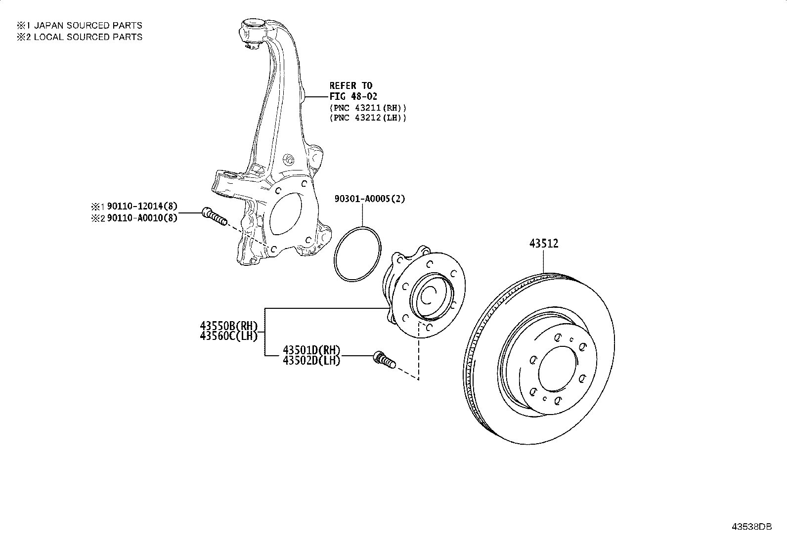 43514-0C020 CAP, FRONT AXLE HUB GREASE, RH product image