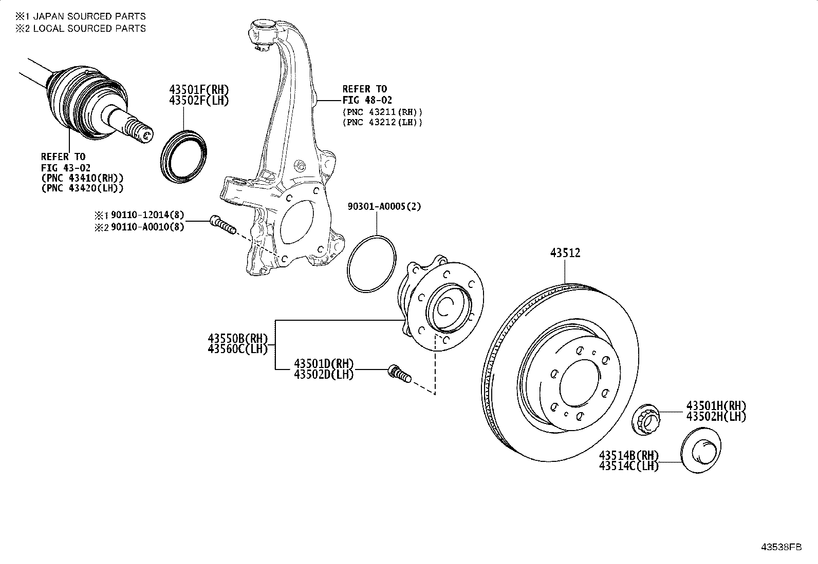 43514-0C020 CAP, FRONT AXLE HUB GREASE, RH product image
