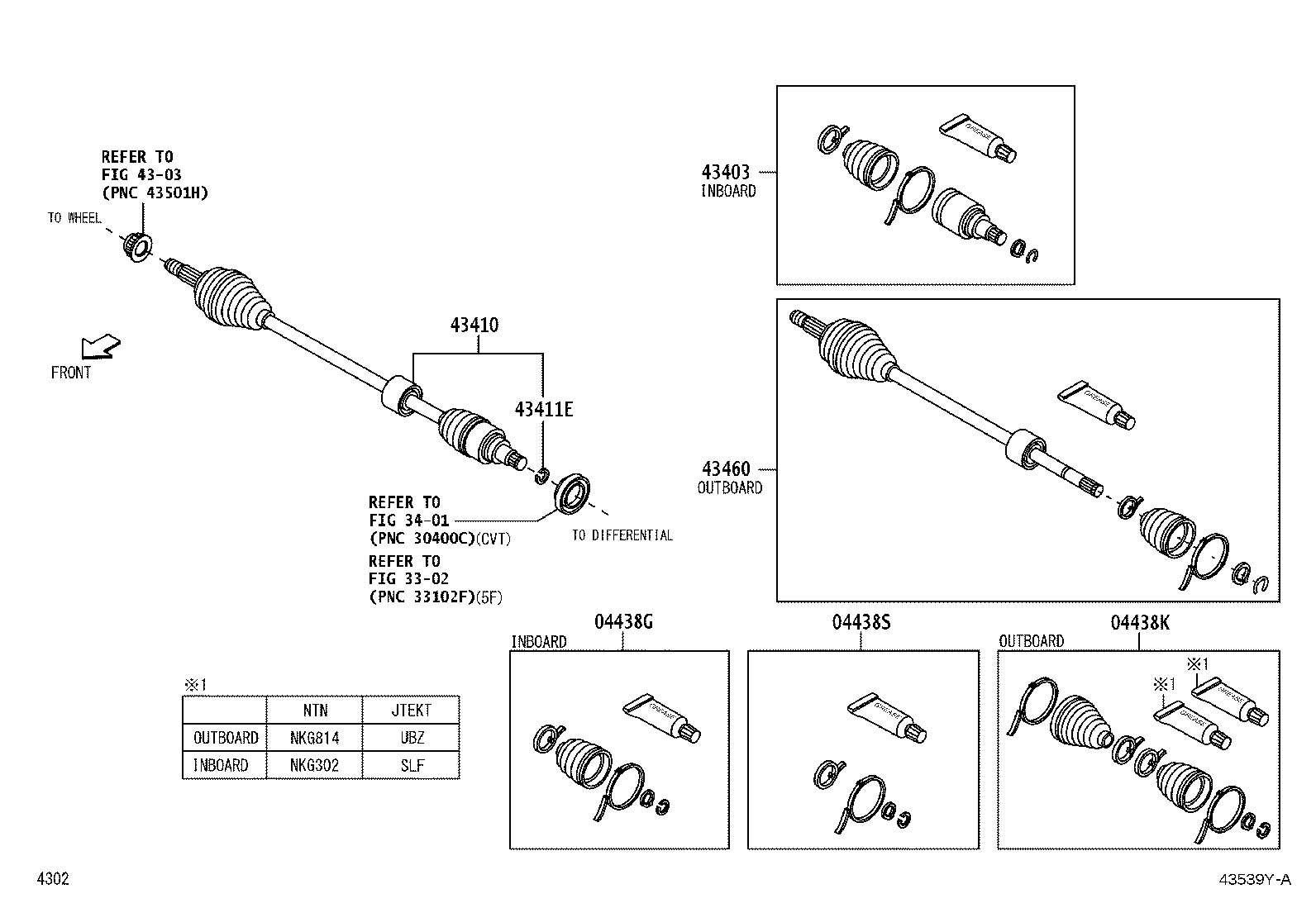 43410-BZ230 SHAFT ASSY, FRONT DRIVE, RH product image