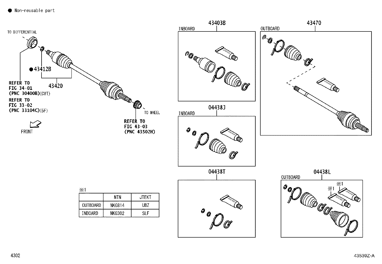 43410-BZ230 SHAFT ASSY, FRONT DRIVE, RH product image