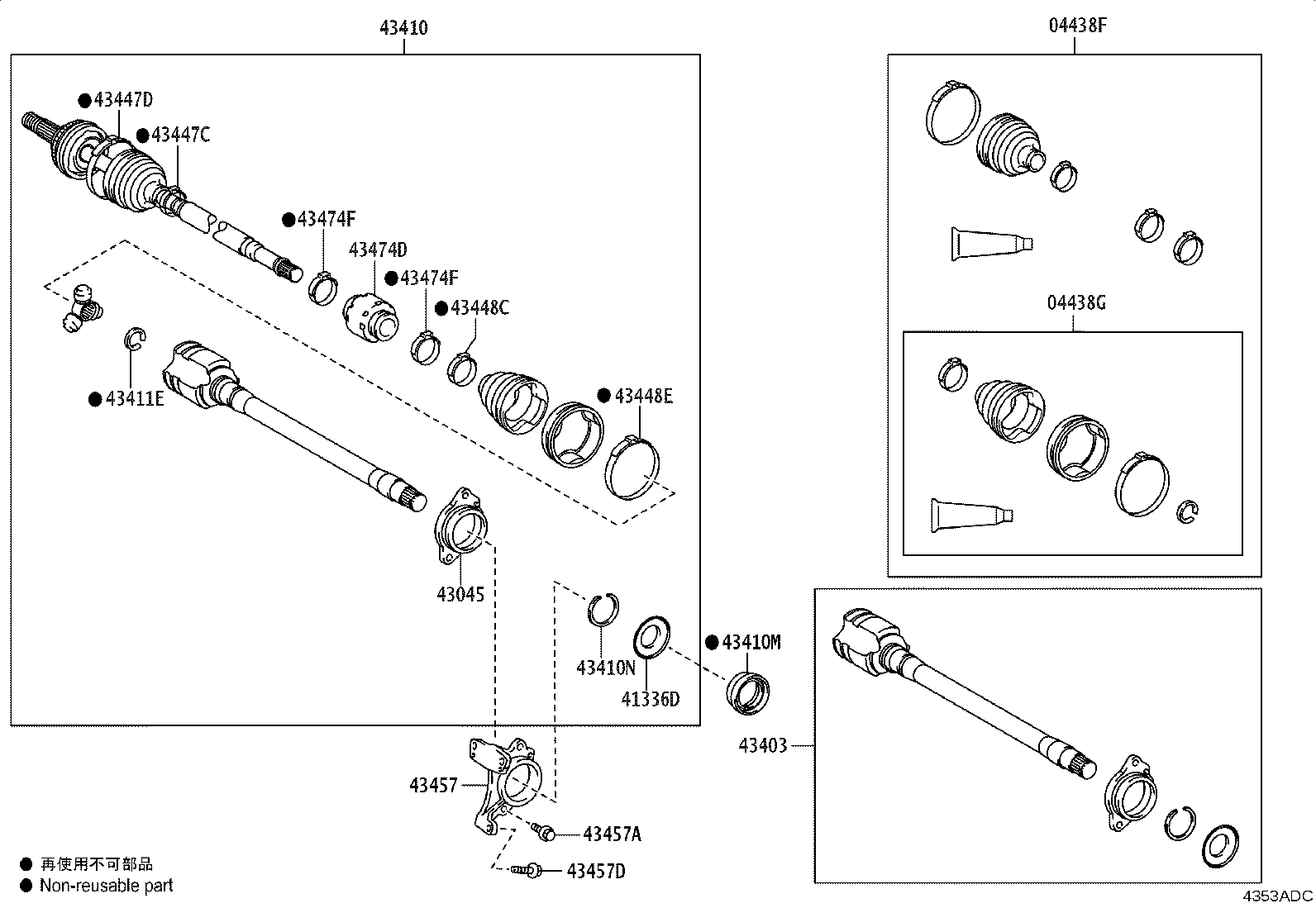 04437-AQ200 BOOT KIT, FRONT DRIVE SHAFT INBOARD JOINT, RH product image