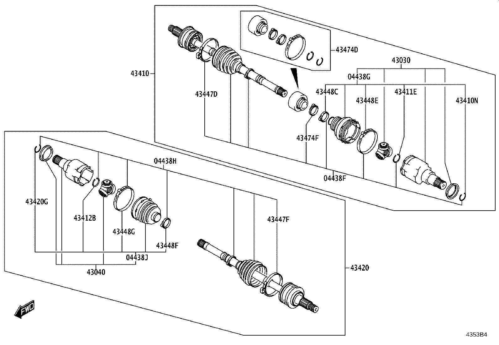 04427-WC042 BOOT KIT, FRONT DRIVE SHAFT, IN & OUTBOARD, RH product image