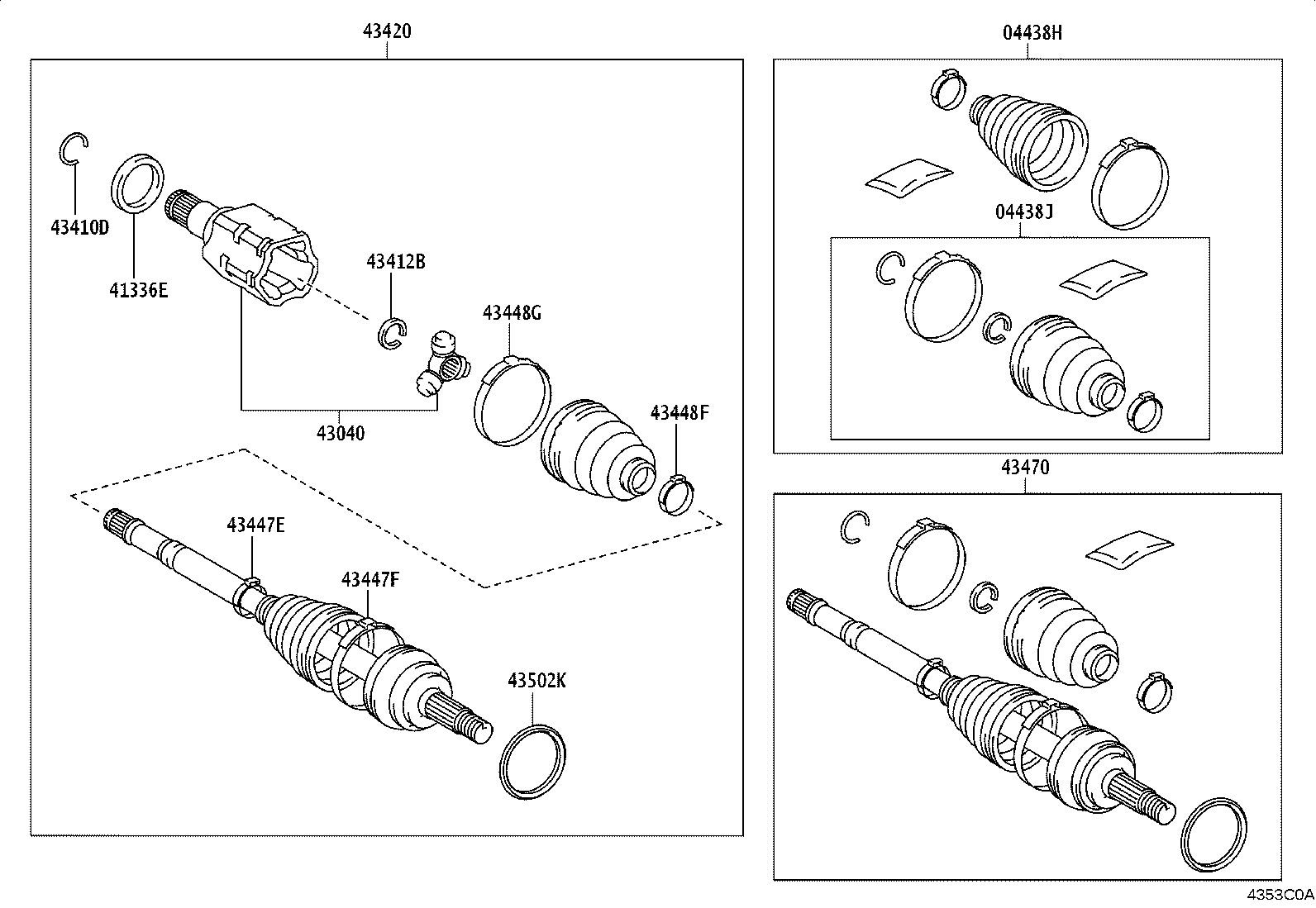 04427-0D582 BOOT KIT, FRONT DRIVE SHAFT, IN & OUTBOARD, RH product image