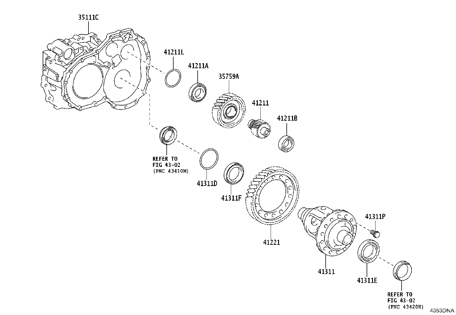 41211-44020 PINION, DIFFERENTIAL DRIVE product image