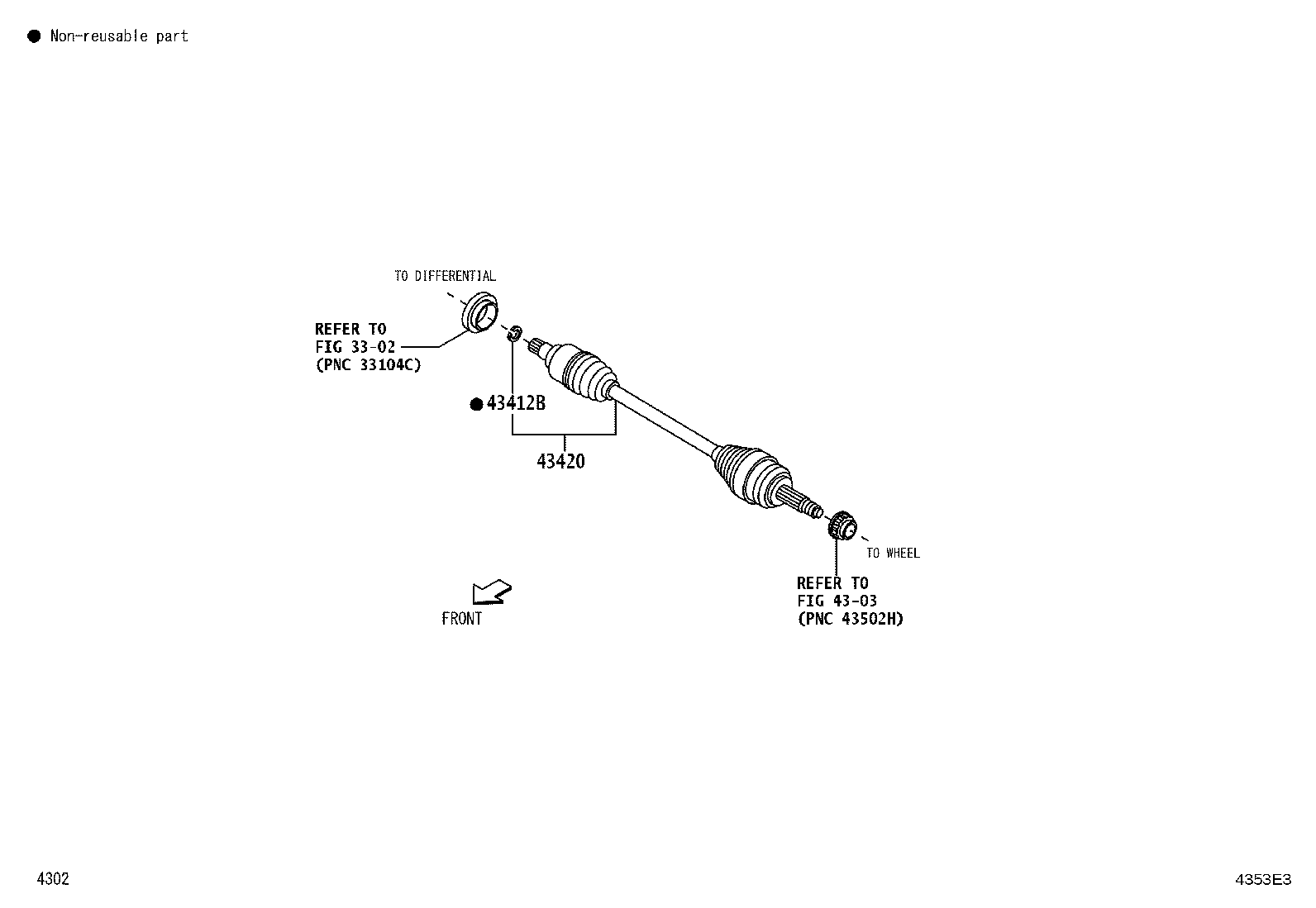 43410-BZ230 SHAFT ASSY, FRONT DRIVE, RH product image