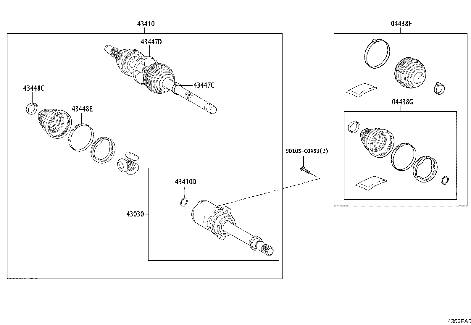 04427-02D01 BOOT KIT, FRONT DRIVE SHAFT, IN & OUTBOARD, RH product image