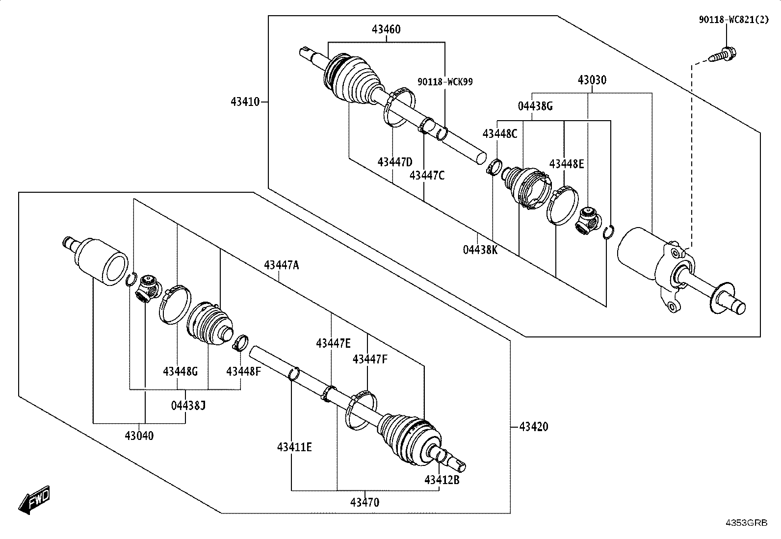04437-WC031 BOOT KIT, FRONT DRIVE SHAFT INBOARD JOINT, RH product image