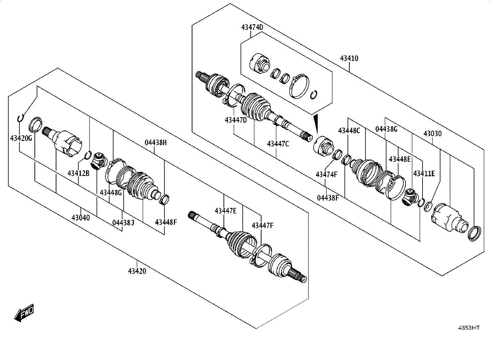 04427-WC026 BOOT KIT, FRONT DRIVE SHAFT, IN & OUTBOARD, RH product image