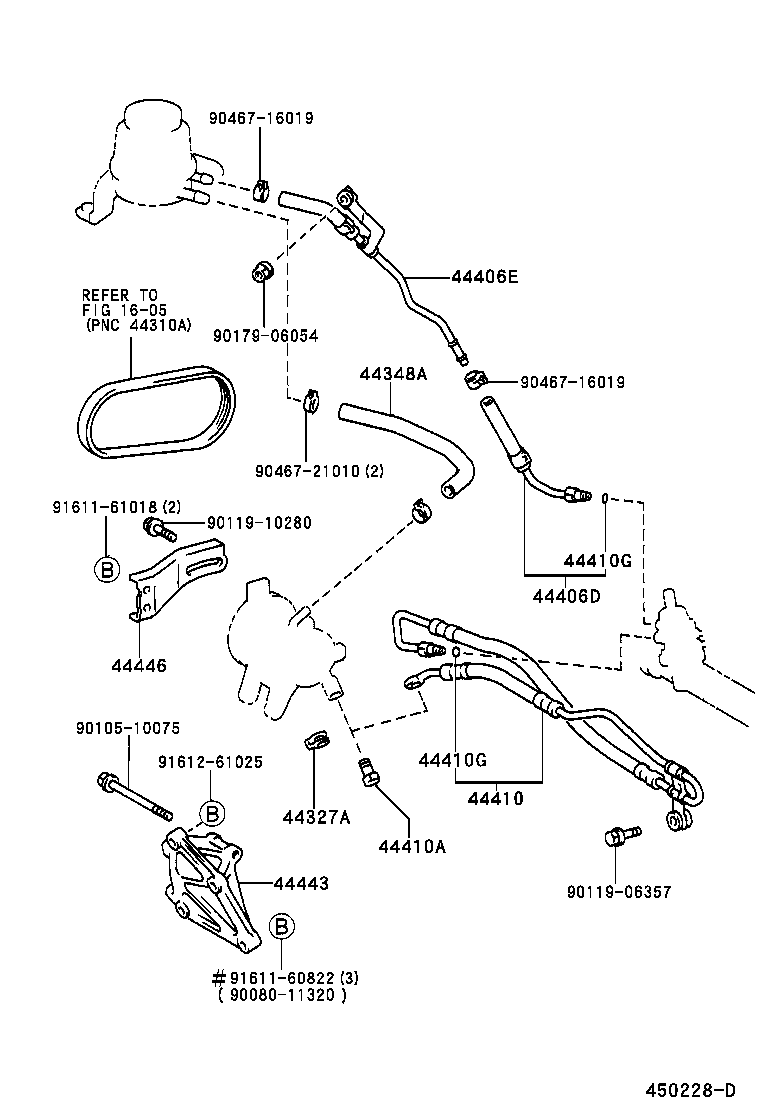 44348-16170 HOSE, OIL RESERVOIR TO PUMP, NO.1 product image