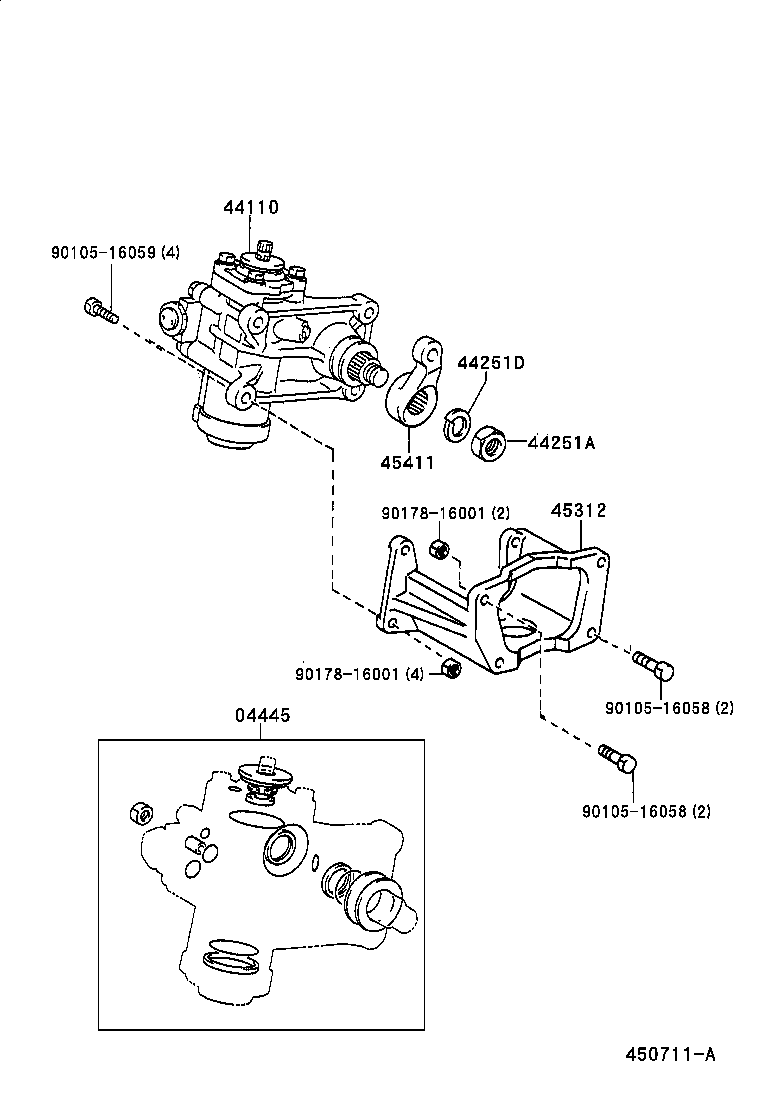 45434-36020 CAP, CENTER ARM BRACKET product image