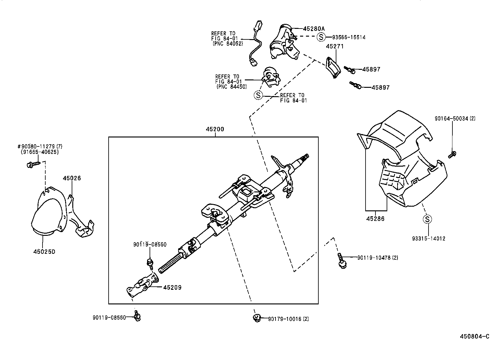 45200-02090 POST ASSY, STEERING product image