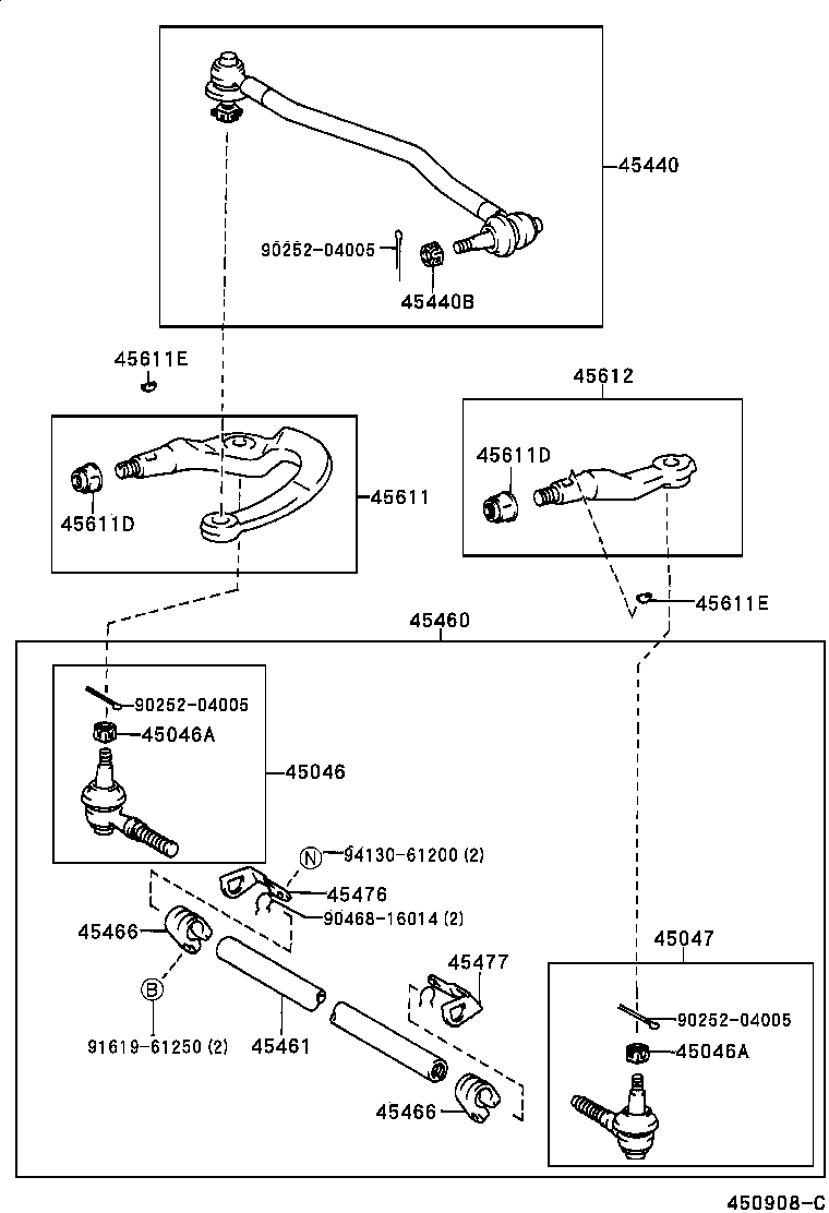 45434-36020 CAP, CENTER ARM BRACKET product image