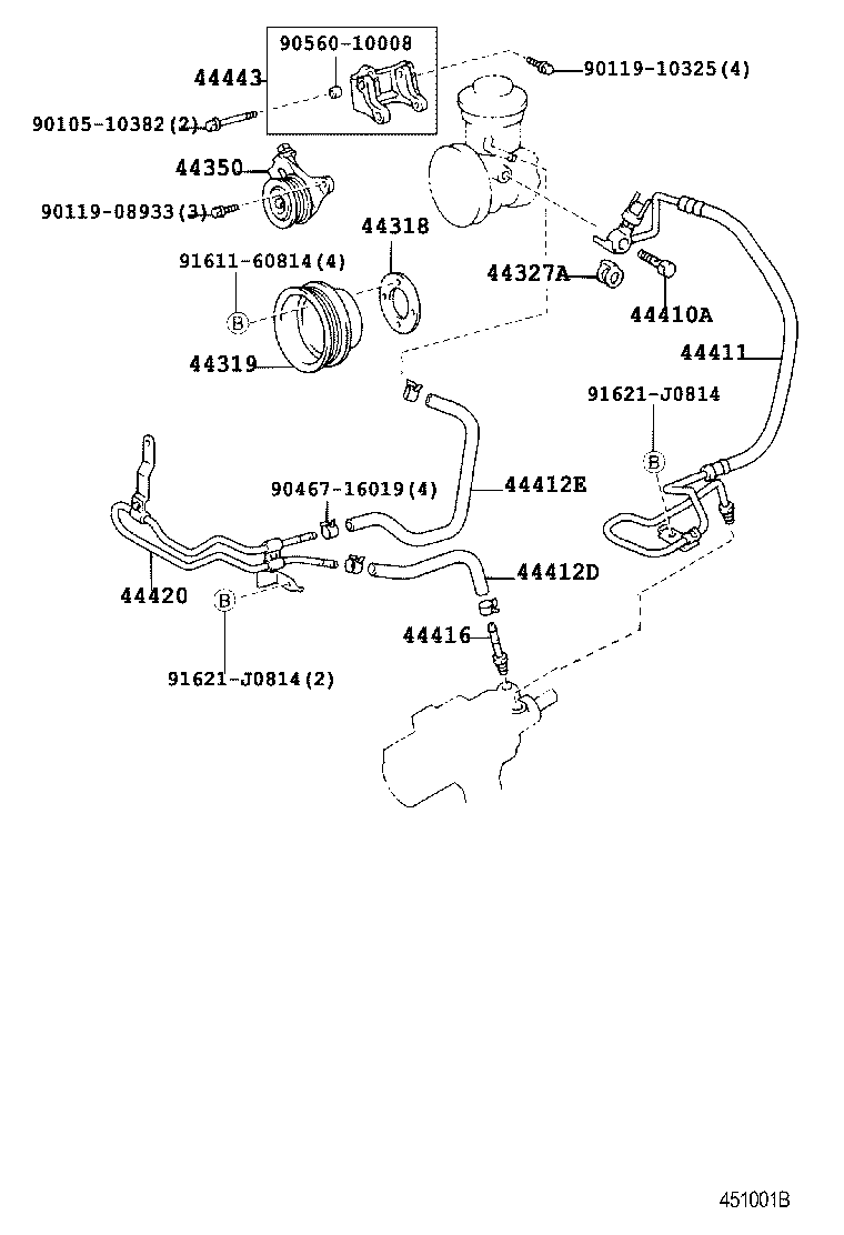 44348-35211 HOSE, OIL RESERVOIR TO PUMP, NO.1 product image