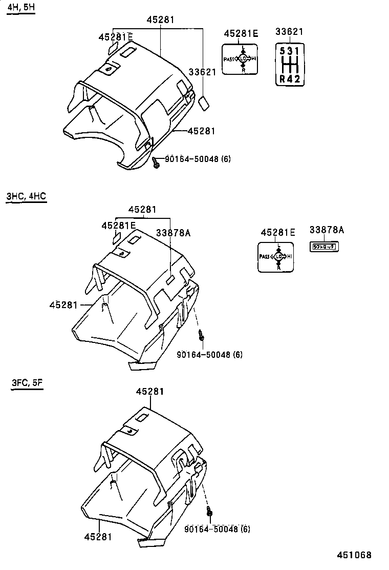 45253-27110 COVER, STEERING COLUMN HOLE product image