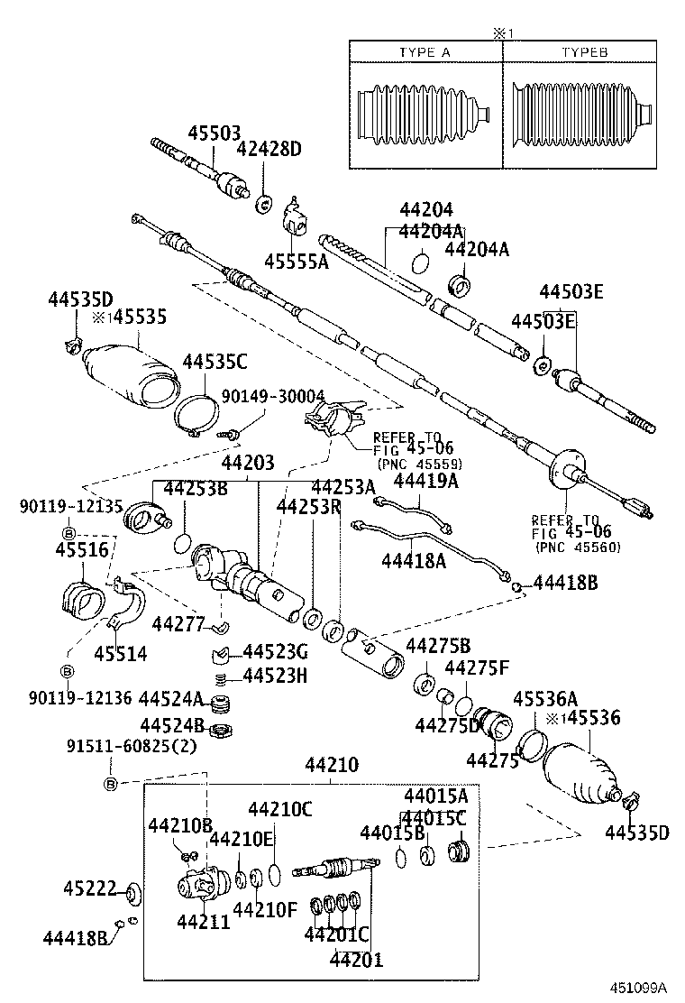 44203-27031 HOUSING SUB-ASSY, POWER STEERING RACK product image