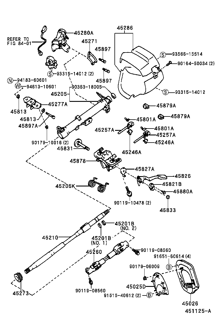 45205-16100 TUBE SUB-ASSY, STEERING COLUMN product image