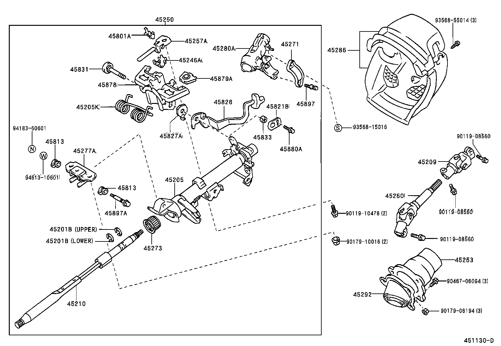 45253-47020 COVER, STEERING COLUMN HOLE product image