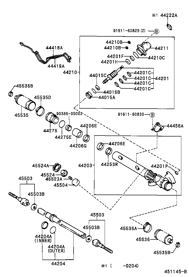 45046-69205 END SUB-ASSY, TIE ROD, RH product image