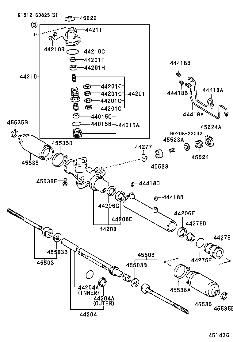 44260-05030 CYLINDER ASSY, POWER STEERING POWER product image