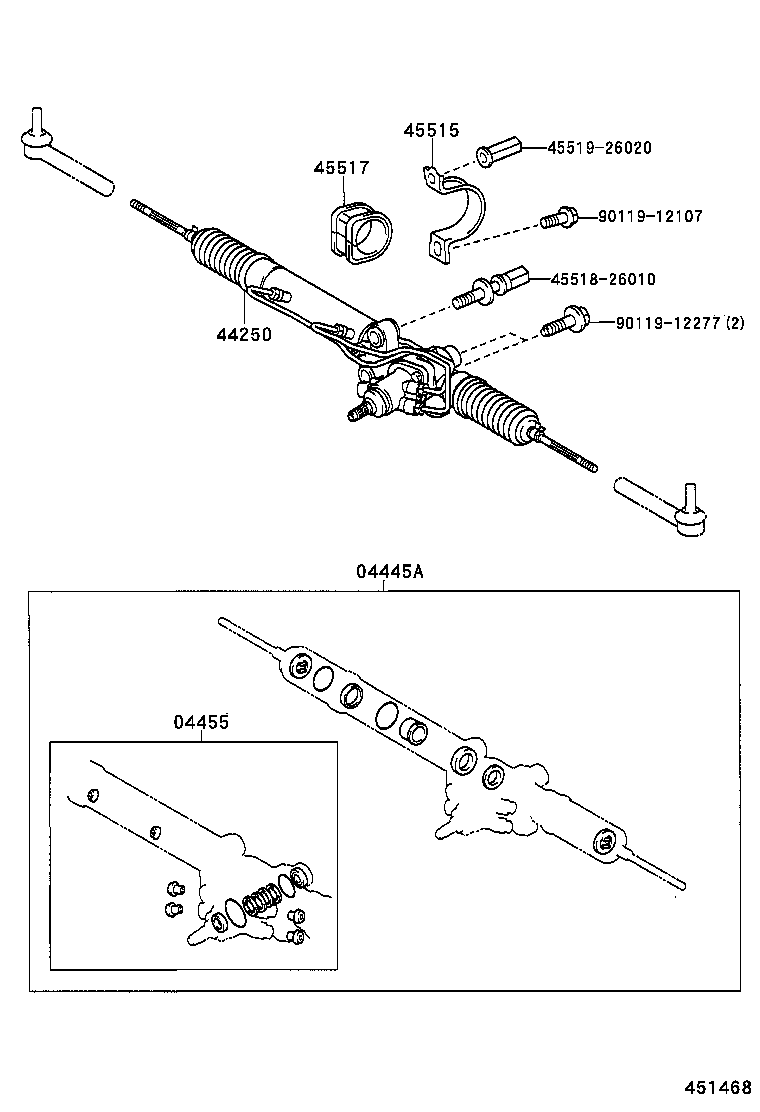 04445-27013 GASKET KIT, POWER STEERING GEAR(FOR RACK & PINION) product image