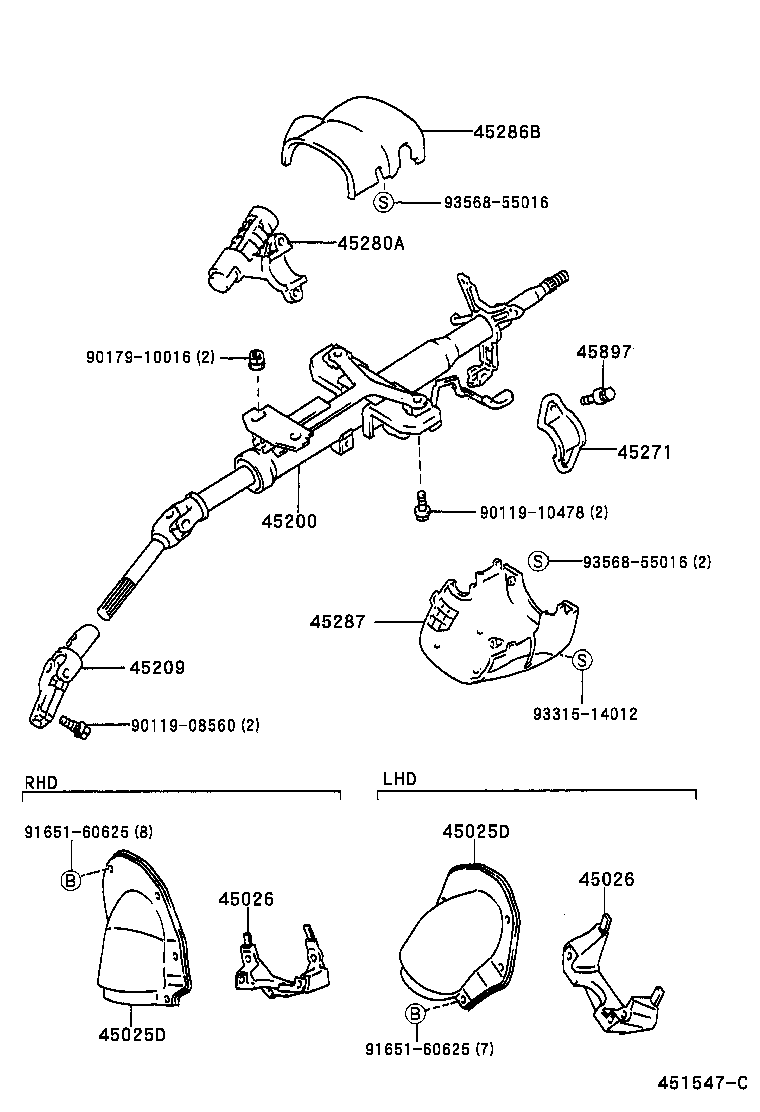 45280-02010 BRACKET ASSY, STEERING COLUMN, UPPER product image