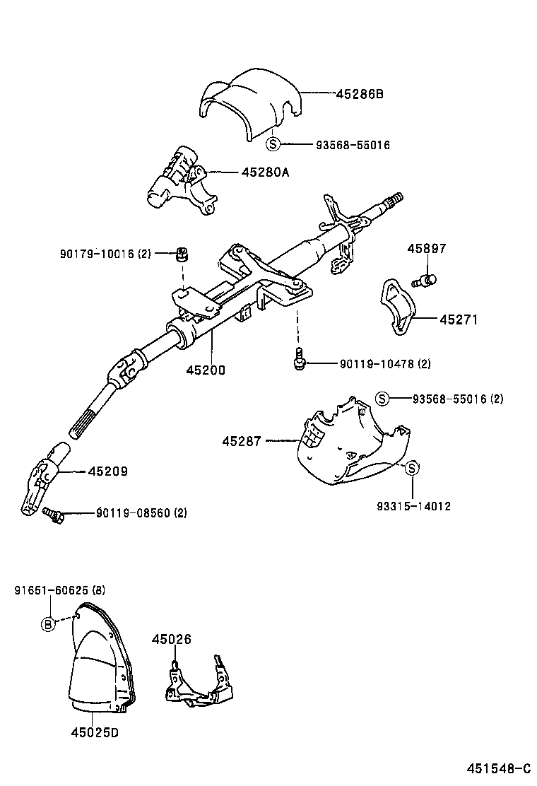 45280-02010 BRACKET ASSY, STEERING COLUMN, UPPER product image